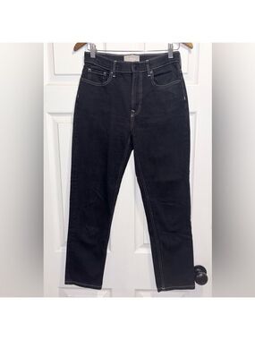 Everlane The Cheeky Jeans Black Contrast Stitching Straight Leg Size 27 Regular